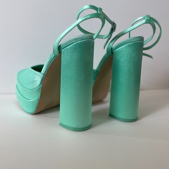 Public Desire Wide Fit Exclusive Moonchild platform heeled shoes in pale green - Picture 5 of 5